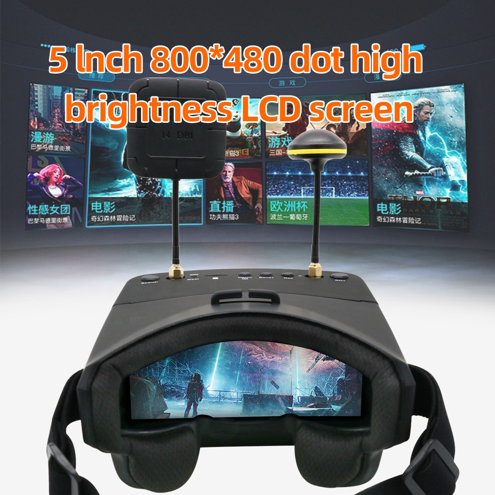 EV800D 5.8G 40CH 5 Inch 800*48 - огляд і ціна Fpv Goggles Headset