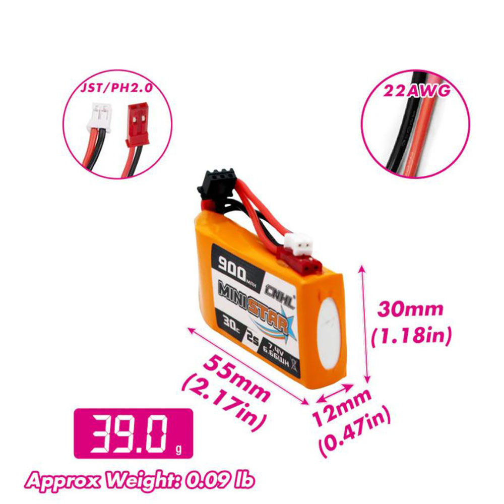 CNHL MiniStar Lipo Battery 2S  - огляд і ціна Micro Fpv Quad